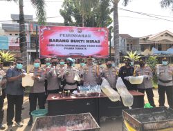 Ratusan Liter Miras Dimusnahkan, Polres Ternate Proses 9 Pelaku