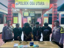 Polsek Oba Utara Amankan Empat Warga, Saat Main Judi Domi Di Kosan