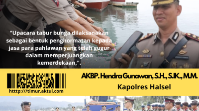 Peringati HUT Bayangkara Ke – 79, Polres Halsel Gelar Tabur Bunga Di Laut