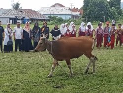 Tanamkan Jiwa Berbagi Sejak Dini, Kelurga Besar SDN 250 Halsel Berkurban di Desa Marabose