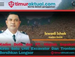 Kades Dolik dan PT. Hijrah Sepakat Kirim Satu Unit Excavator Bersihkan Longsor
